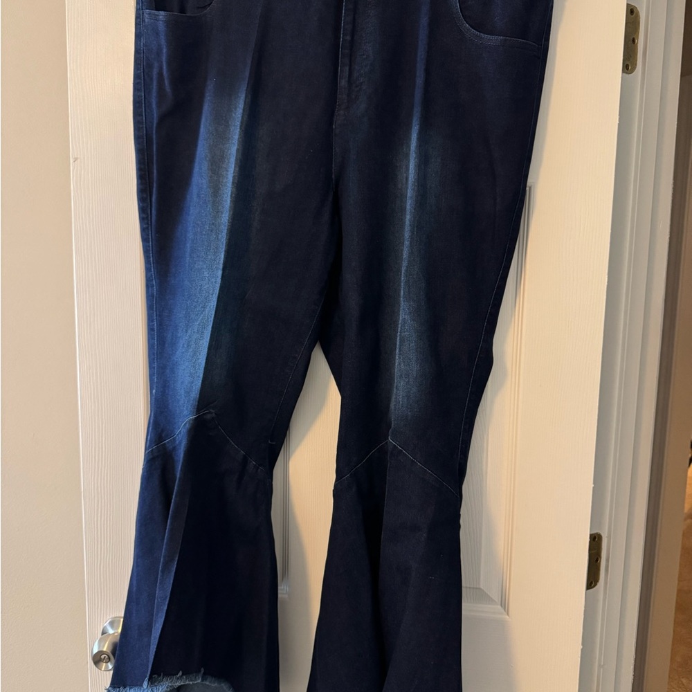 Eloquii Dark Blue Super Flare Jeans